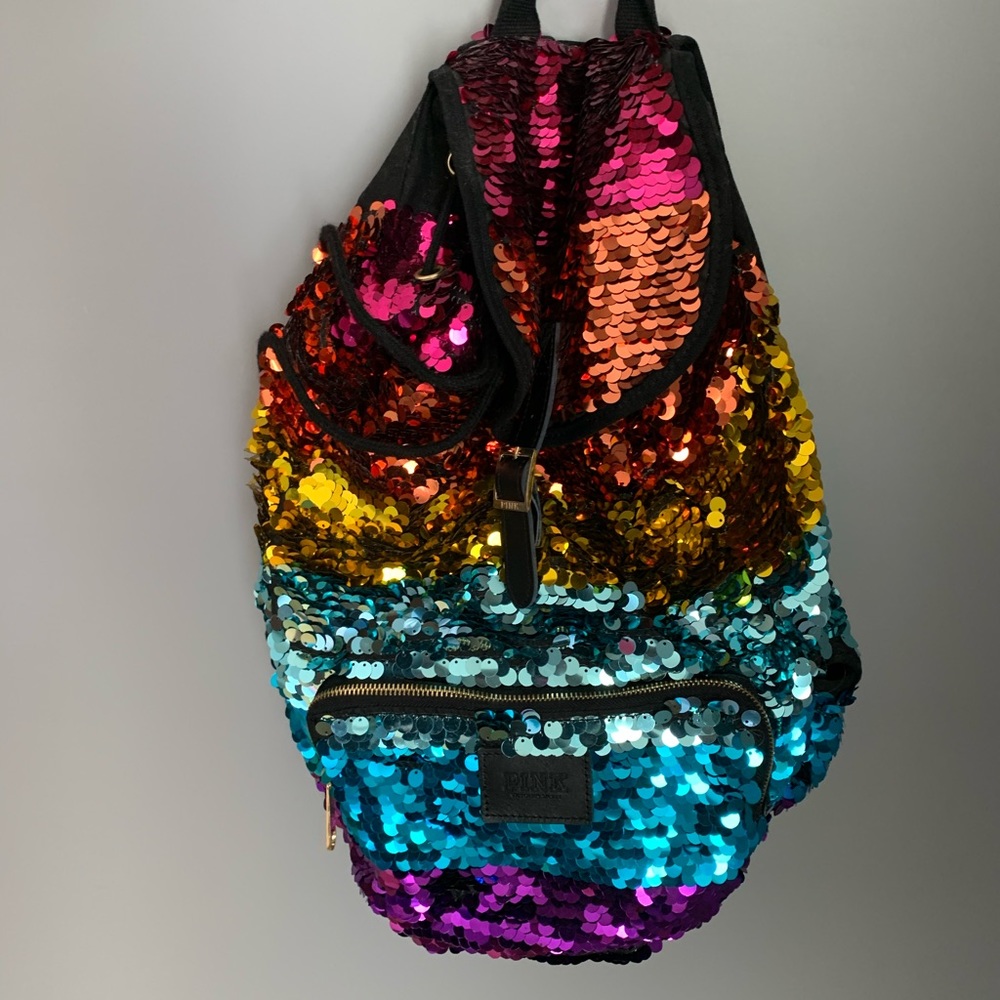 Victoria’s Secret Pink Sequin Rainbow Backpack